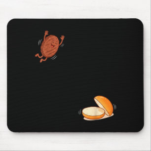 Tapis De Souris Burger drôle sautant dans un pain burger BBQ High