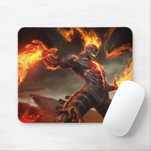 Tapis De Souris Burning Vengeance Jeu Mousepad   Thème flamme