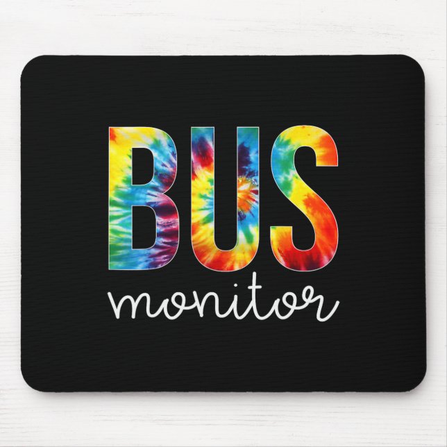 Tapis De Souris Bus Monitor Tie Dye Jour d'appréciation Bonjour Re (Devant)