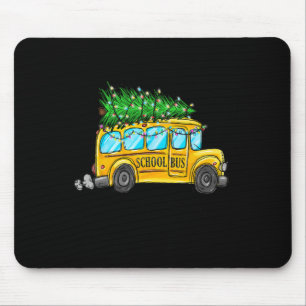 Tapis De Souris Bus scolaire jaune Noël Light Tree Driver Paja