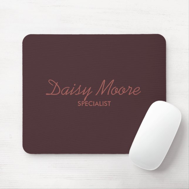 Tapis De Souris Business brown simple nom personnalisé (Avec souris)