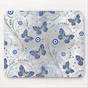 Tapis De Souris Butterfly Evil Eye Pattern on pearl