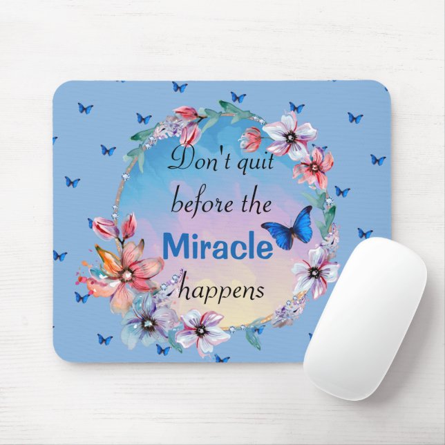 Tapis De Souris Butterfly floral blue nature quota d'inspiration (Avec souris)