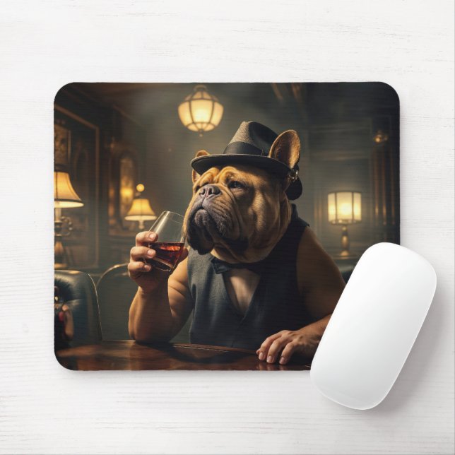 Tapis De Souris Buvette De Bulldog Dans Les Années 1920 Speakeasy (Avec souris)