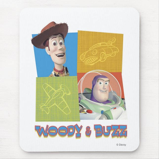 Tapis De Souris Buzz Lightyear et le logo Woody de Toy Story (Devant)