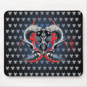 TAPIS DE SOURIS BW ! AVERTISSEMENT BIOHAZARD ! CRÂNE