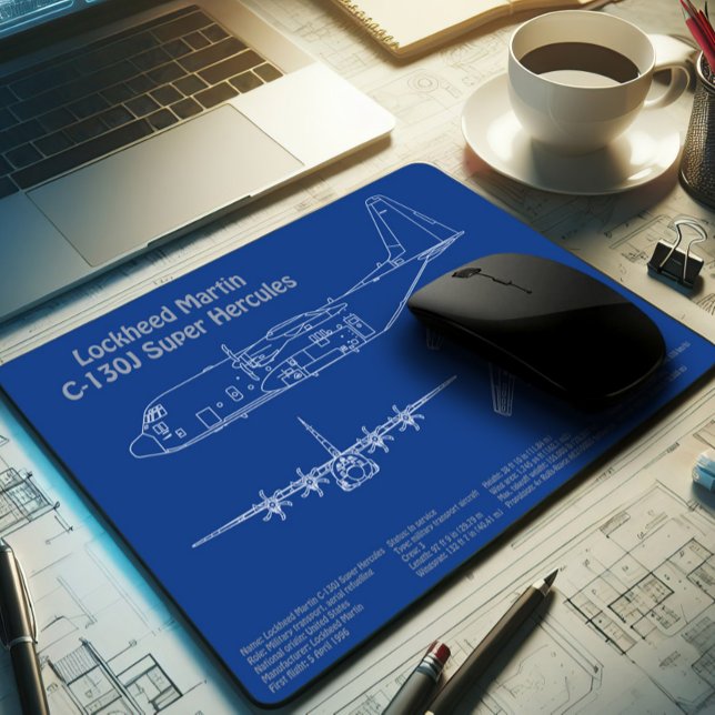 Tapis De Souris C-130 Hercules - Plan directeur de l'avion AD (Créateur téléchargé)