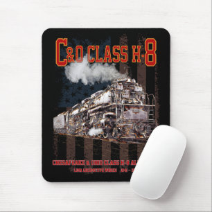 Tapis De Souris C&O Classe H-8 Locomotive Allegheny - Drapeau amér