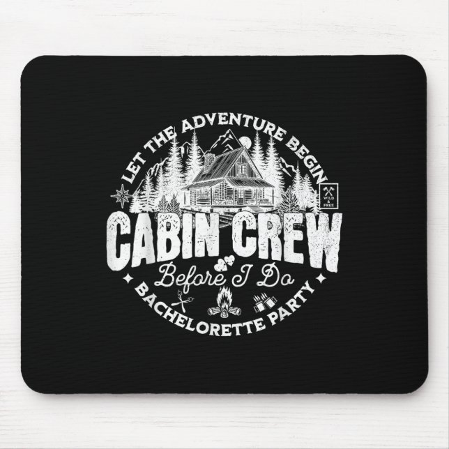 Tapis De Souris Cabin Crew Before I Do Bachelorette Party Camp Bac (Devant)