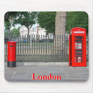 Tapis De Souris Cabine téléphonique et boîte postale de Londres