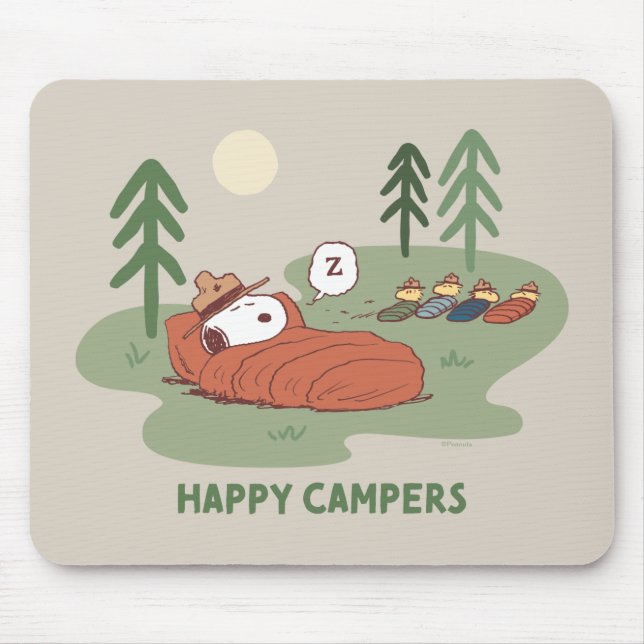 Tapis De Souris cacahuètes | Campeurs de couchage Snoopy & Woodsto (Devant)