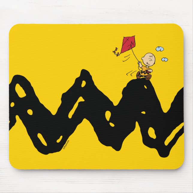 Tapis De Souris cacahuètes | Charlie Brown volant Kite (Devant)