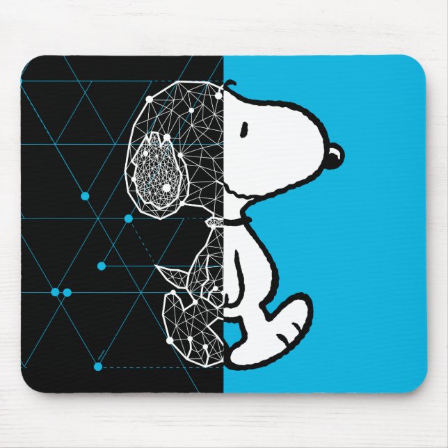 Tapis De Souris cacahuètes | Conception géométrique Snoopy (Devant)