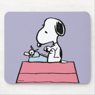 Tapis De Souris cacahuètes   Snoopy à la machine à écrire