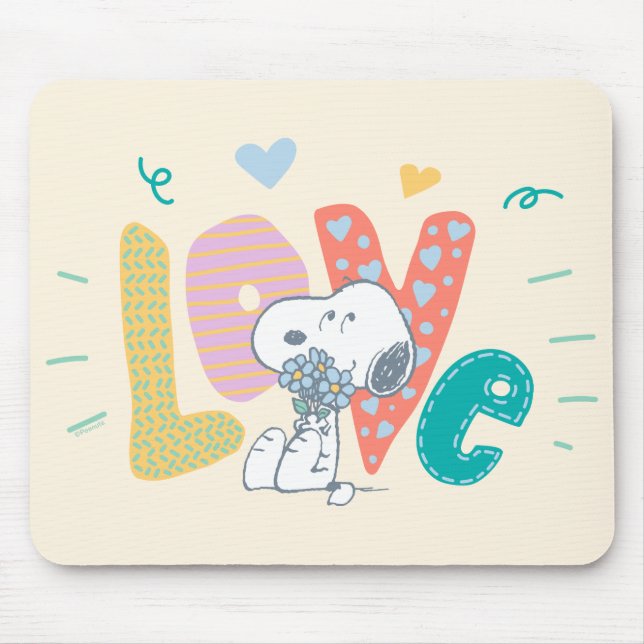 Tapis De Souris cacahuètes | Snoopy Flower Love (Devant)