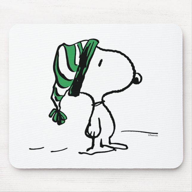 Tapis De Souris cacahuètes | Snoopy Green Casquette de neige (Devant)