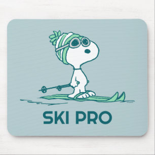 Tapis De Souris cacahuètes Snoopy sur Skis