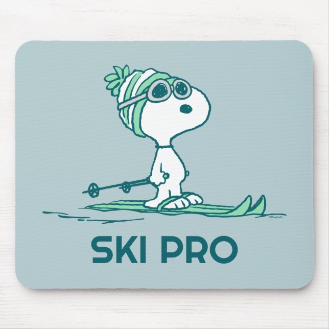 Tapis De Souris cacahuètes | Snoopy sur Skis (Devant)