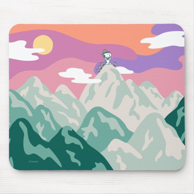 Tapis De Souris cacahuètes | Snoopy & Troop Randonnée la montagne (Devant)