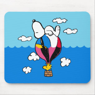 Tapis De Souris cacahuètes Snoopy & Woodstock Hot Air Balloon