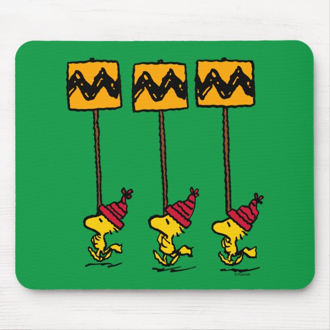 Tapis De Souris cacahuètes | Woodstock & Friends Sign March (Devant)