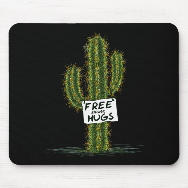 Tapis De Souris Cactus Cacti Funny Art Humor Sweet Hugs  (Devant)