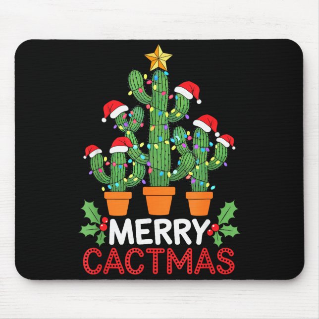 Tapis De Souris Cactus Christmas Tree Funny Merry Cactmas Cactus M (Devant)