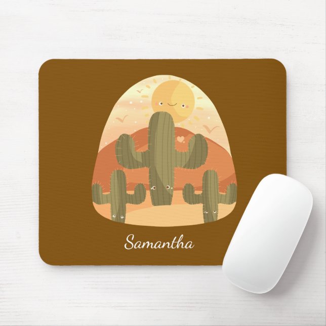 Tapis De Souris Cactus Desert With Sun (Avec souris)