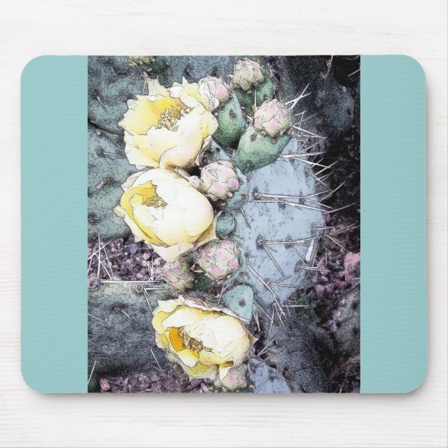 Tapis De Souris Cactus Flower Digital Ink (Devant)
