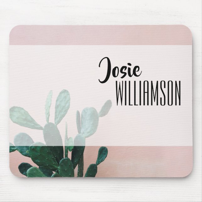 Tapis De Souris Cactus rose moderne (Devant)