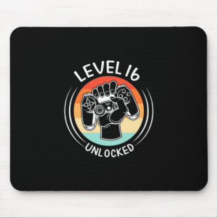 Tapis De Souris Cadeau d'anniversaire   Niveau 16e anniversaire dé