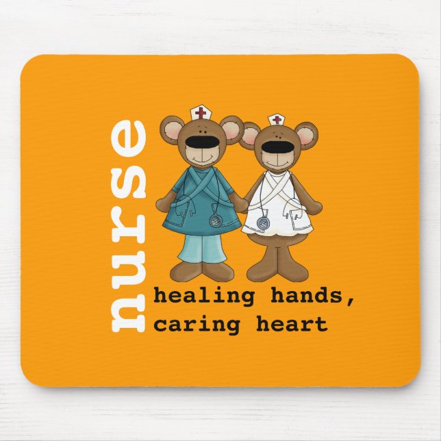 Tapis De Souris Cadeau d'appréciation des infirmières Nounours mig (Devant)