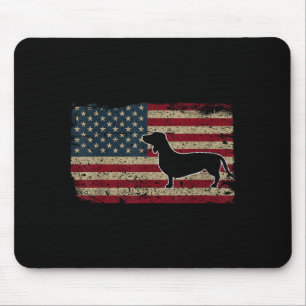 Tapis De Souris Cadeau de chien lévrier américain patriotique avec