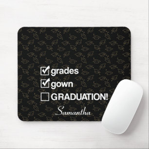 Tapis De Souris Cadeau de graduation de nom personnalisé Drôle G