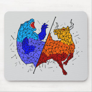 Tapis De Souris Cadeau de jour des commerçants - Taureau et l'ours