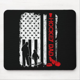 Tapis De Souris Cadeau de papa hockey drapeau américain de hockey