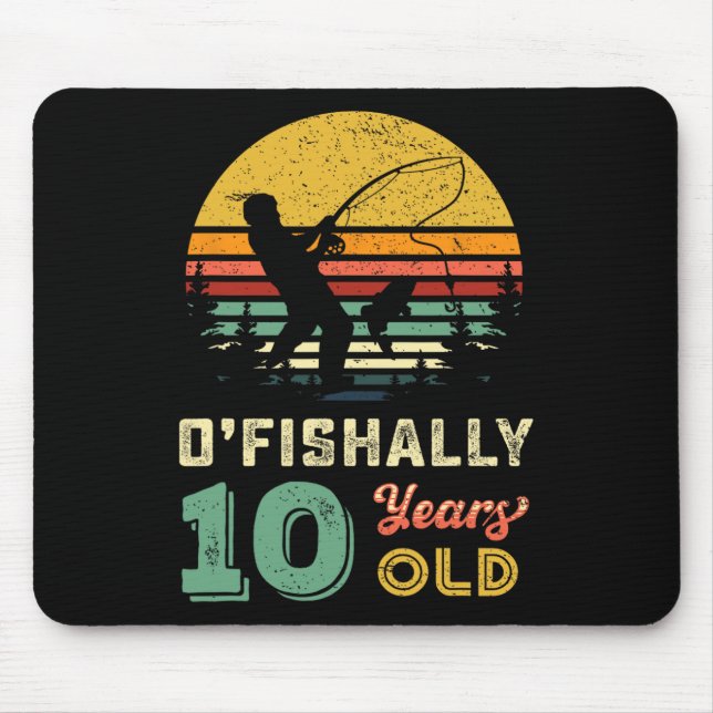 Tapis De Souris Cadeau de pêche pour enfant de 10 ans 10 ans Dix a (Devant)