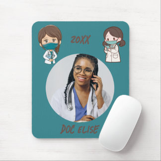 Tapis De Souris Cadeau de photo et nom de médecin mignon pour la n