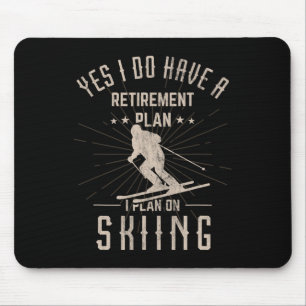Tapis De Souris Cadeau de retraite drôle de ski pour skieur à la r