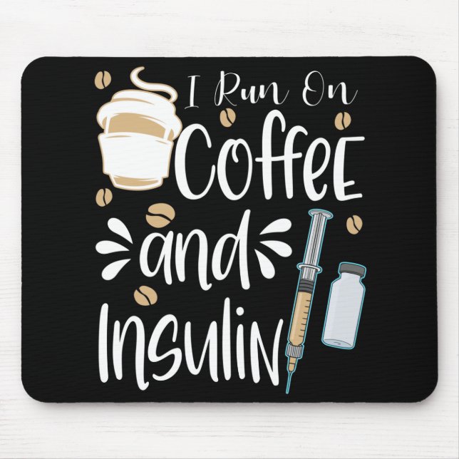 Tapis De Souris Cadeau Diabétique Drôle Courir Sur Le Café Diabète (Devant)