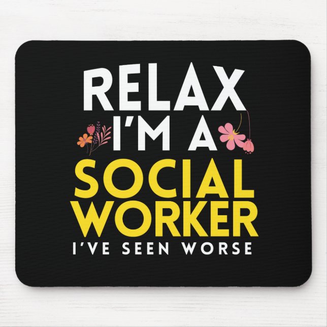 Tapis De Souris Cadeau drôle de travailleur de travail social (Devant)