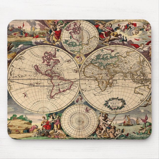 Tapis De Souris Cadeau du concepteur de cartes du Vieux Monde (Devant)