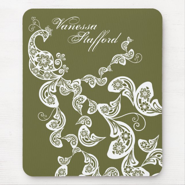 Tapis De Souris Cadeau fait sur commande blanc Mousepad de motif (Devant)