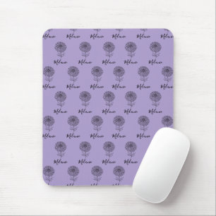 Tapis De Souris Cadeau personnalisé septembre Aster Flower pour la