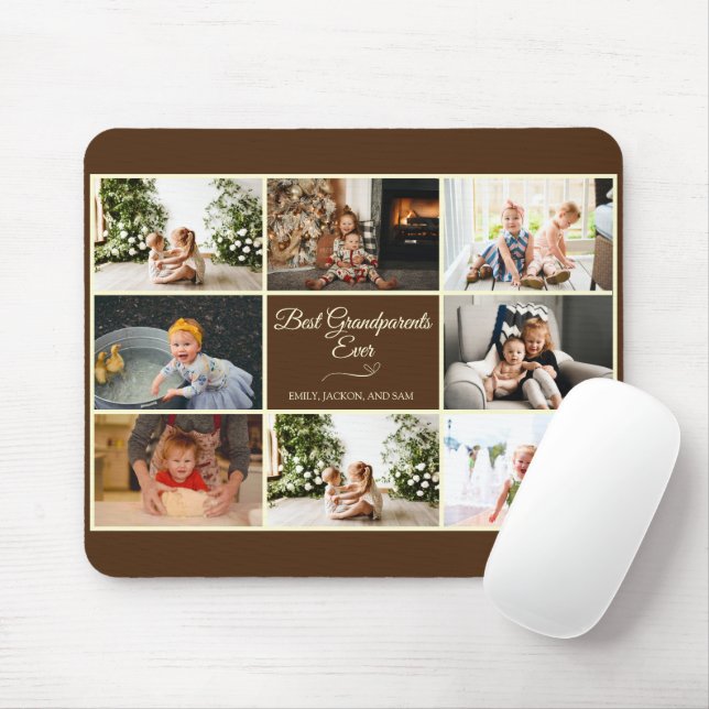 Tapis De Souris Cadeau photo moderne Brown grand-parent Anniversai (Avec souris)