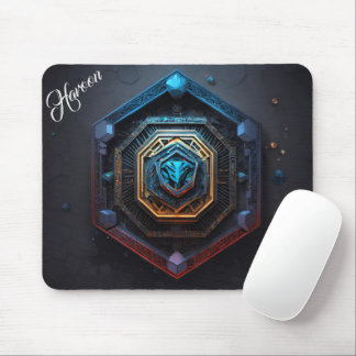 Tapis De Souris Cadeau Pour Haroon Modern 3D Photo Grid