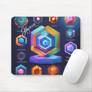 Tapis De Souris Cadeau Pour Haroon Modern 3D Photo Grid