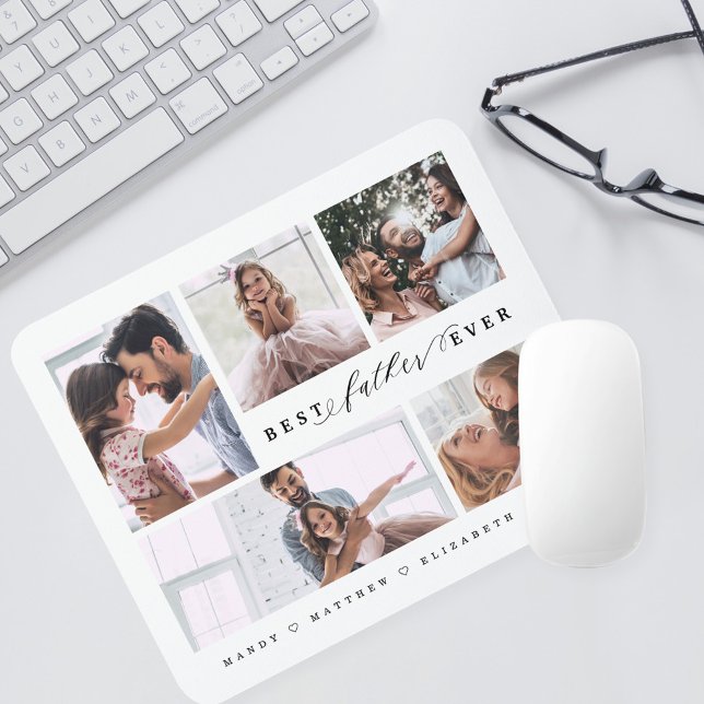 Tapis De Souris Cadeau Pour Le Meilleur Père Jamais Famille Photo  (Créateur téléchargé)