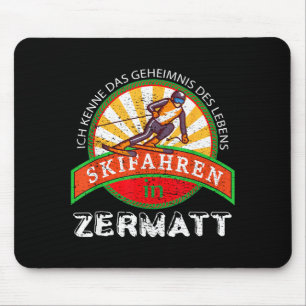 Tapis De Souris Cadeau vintage de ski pour skieurs de Zermatt