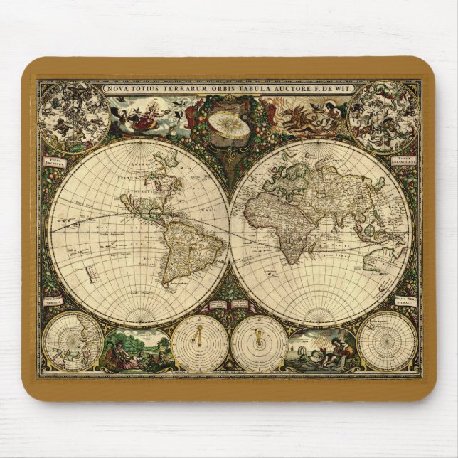 Tapis De Souris Cadeaux de cartes du Vieux-Monde (Devant)